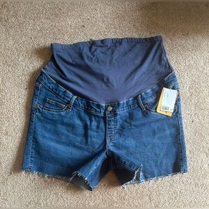 H&M Blue Denim Maternity Shorts Size XL New